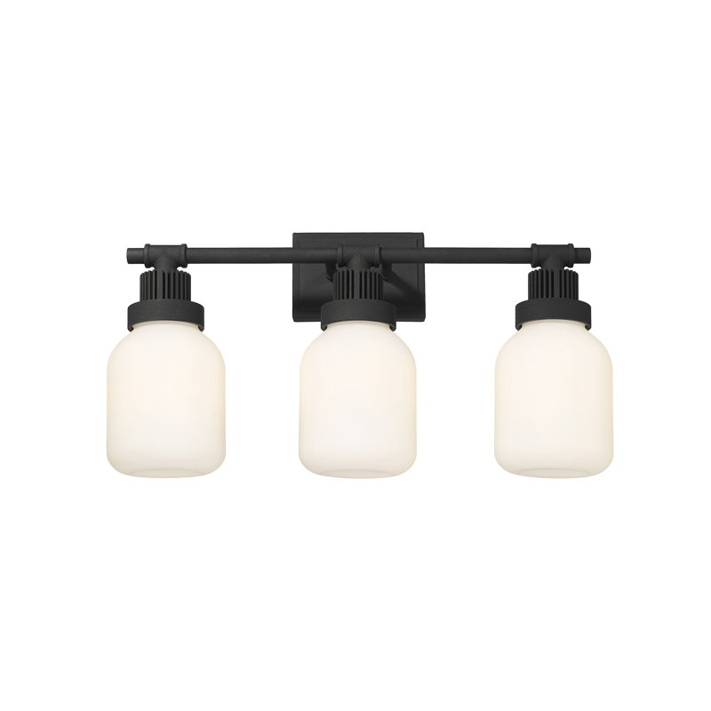 Éclairage pour meuble-lavabo mural 6 po Somers, Noir texturé, Blanc
