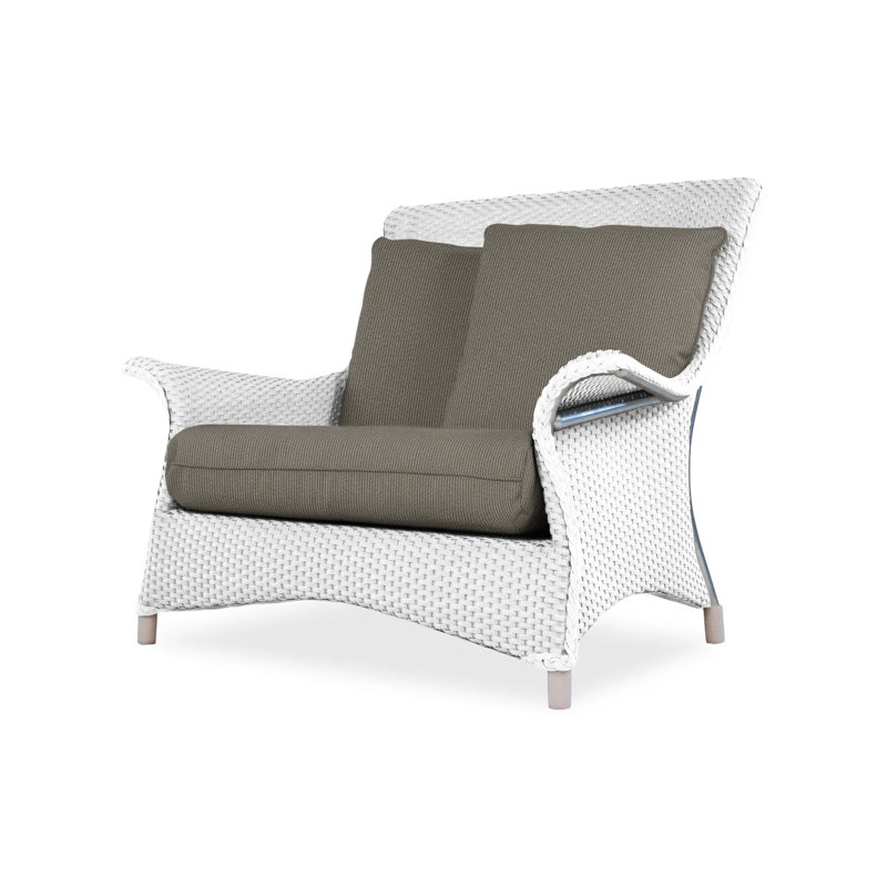 Mandalay Outdoor Lounge Chair, White, Demo Oatmeal
