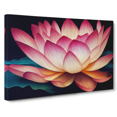Sumptuous Lotus Flower - Wrapped Canvas