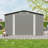 Campcraft  Outdoor Storage Shed 10×14 FT With 3 Lockable Doors,Utility Tool Shed Metal Storage Garden Sheds  Frame And 4 Vents,For Backyard,Patio,Lawn,Light Grey-117289622