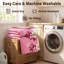 Ensemble de couvre-lit réversible 3 pièces en microfibre rose poudré à motif floral rose, avec 2 taies d'oreiller-129241619