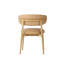 Chaise rembourrée en cuir Olimpio, brun clair