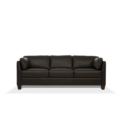 Matias Chocolate Top Grain Leather Sofa (Assembled)