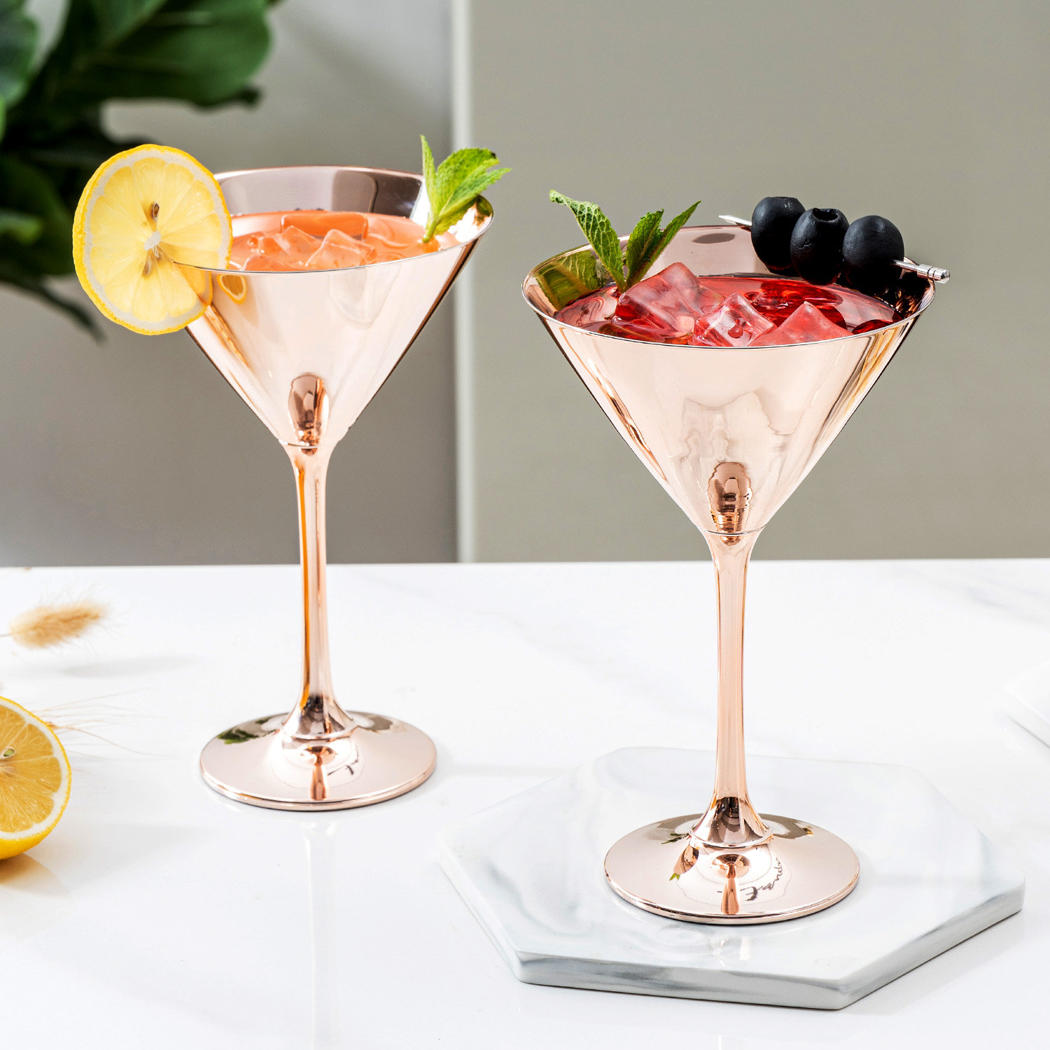 Godinger Martini Glasses,Italian Made Cocktail Glass Set of 4, 8oz