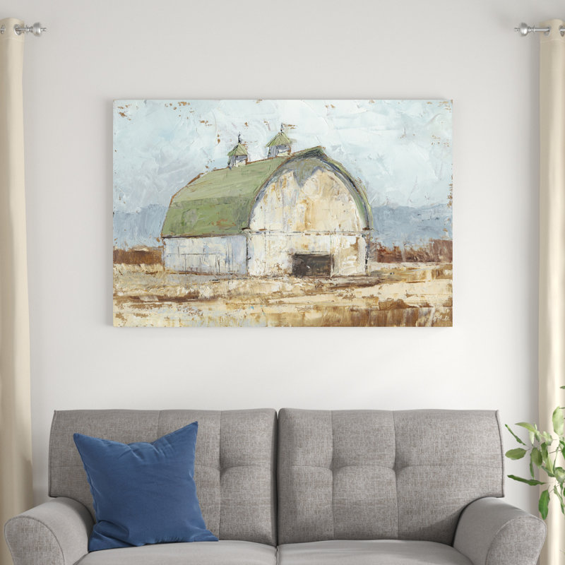 «Whitewashed Barn III», reproduction d'art sur toile tendue, H 32 po x l 48 po