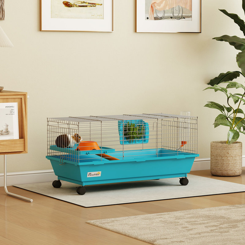 Cages portatives et petits animaux, Habitat mobile en acier pour lapins