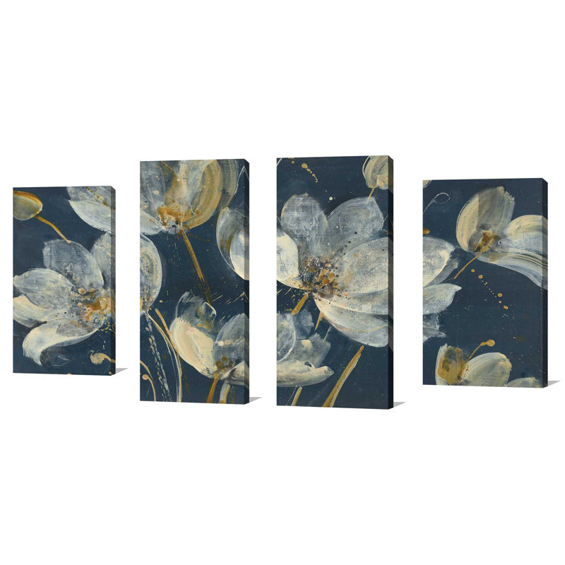 "Jardin translucide", ensemble de 4 reproductions sur toile, H 30 po x l 56 po x P 1 po