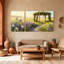 Ensemble de 3 reproductions d'art sur toile avec tonnelle en bois-1312205327