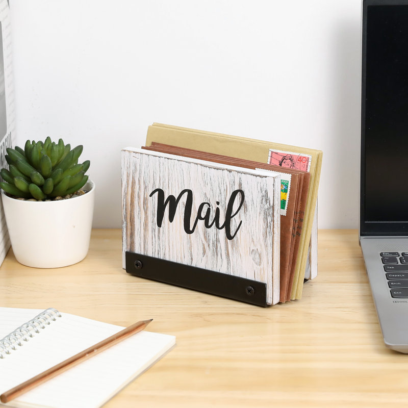 Lahela Wood Office Desktop Mail Organizer