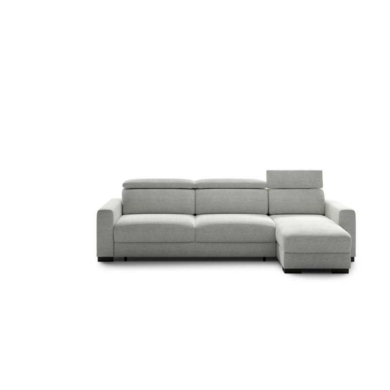 Elliot Loveseat + Openable Chaise - Lea 40 - 402/6 Smoked, 33" H x 125" W x 44" D