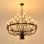 Lustre industriel en fer 24 lumières pour la salle à manger, le salon, la chambre à coucher et la cuisine