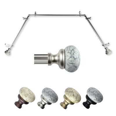 Steel Adjustable Bay Window Single Curtain Rod