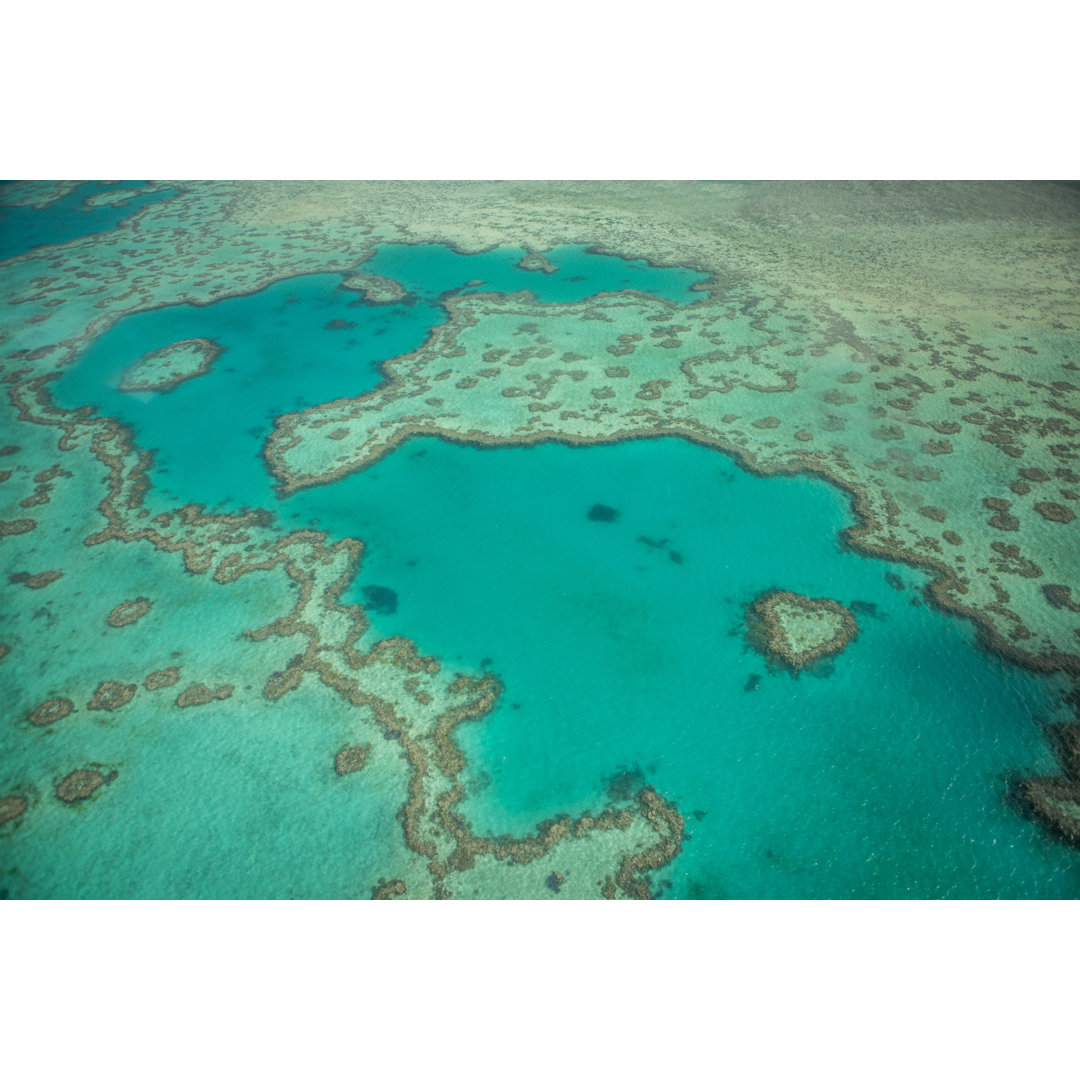 Aerial View Of The Heart Reef von Swissmediavision - Leinwand Kunstdrucke