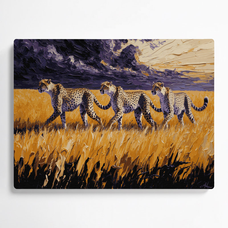 Cats Serengeti, art mural en métal brun, H 11 po x l 14 po