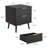 Fluted Nightstand With Curved Profile Design, 2-Drawer End Table, Bedside Table For Bedroom, Living Room-1405818743