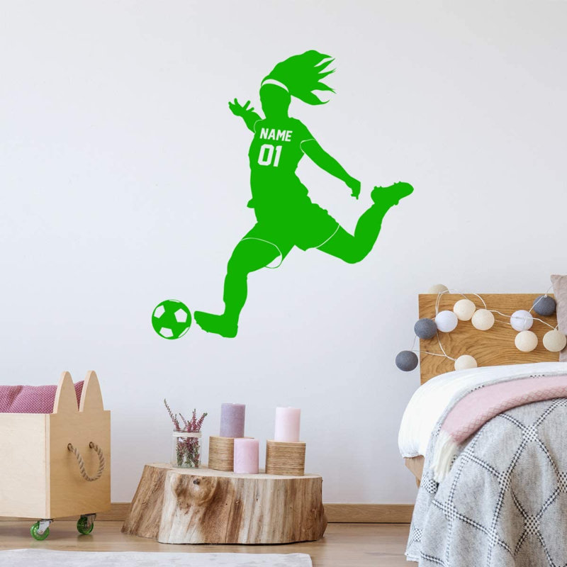 Adhésif décoratif footballeur, H 14,5 po x l 13 po, Vert