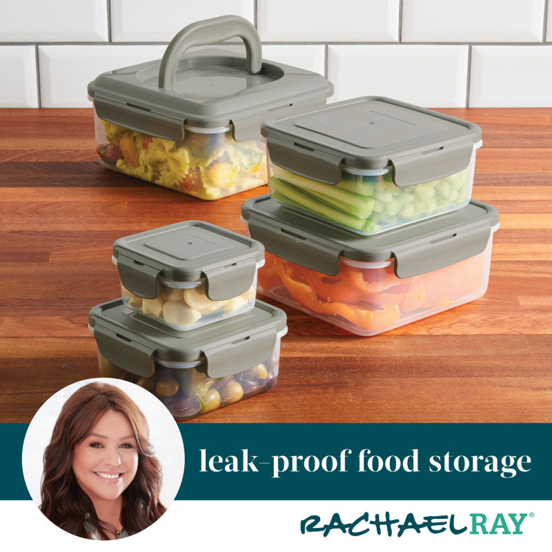 Gray BPA-Free Leak-Proof Nestable Food Storage Container Set