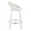 Tabouret de comptoir à hauteur fixe avec pivot en bois blanc et similicuir avec repose-pieds rond chromé - ensemble de 2-125535603