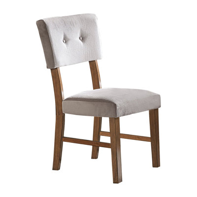 Classic Light Oak Finish Dining Chairs Set Of 2 Button-Tufted Gray Upholstery Mid-Century Modern Design Wooden Kitchen Dining Furniture -  Red Barrel StudioÂ®, 5FFCACE20B44447386F4C8C3E7E9EDC4