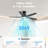 44'' Flush Mount Ceiling Fan With LED Light 3 Color Temperature Black-162702429