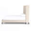 Cognac Upholstered Wingback Bed-845410609