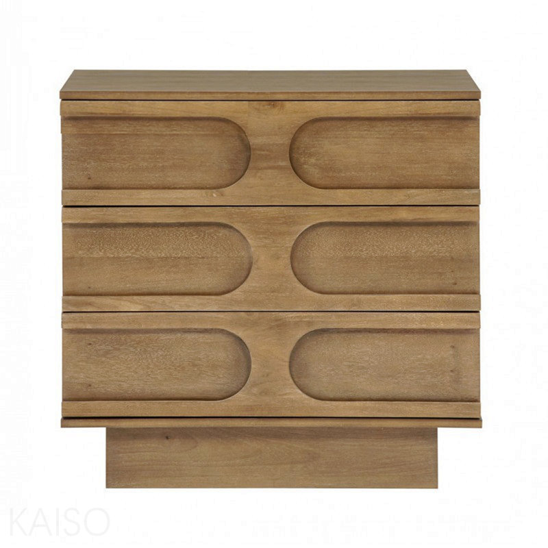 Buffet 1 pièce moderne avec rangement à 3 tiroirs, buffet de salon en bois, brun