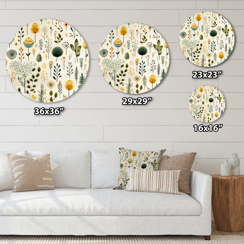 Thornaby - Art floral rond en métal, H 36 po x l 36 po