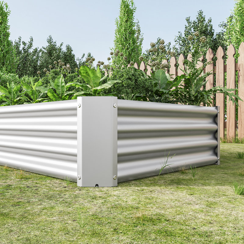 Arlmont & Co. Nitzia Metal Outdoor Planter Box with Trellis | Wayfair