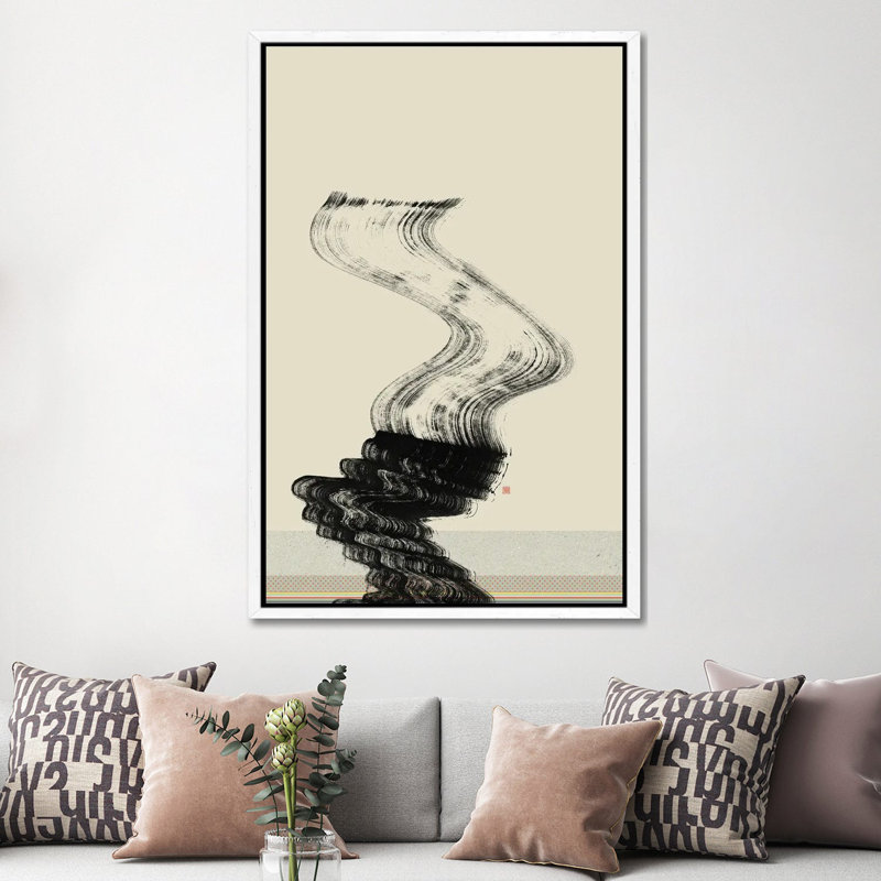 Suddenly I Changed My Mind (Étude Circulaire N° 14) by Thoth Adan - Floater Frame Print on Canvas, White Framed Canvas