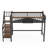 Klotild Loft Bed With Storage Stairs And Shelves, Heavy-Duty Metal Frame-125179418