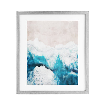 On The Beach Aerial Framed Print Under Glass, design by Milli Villa