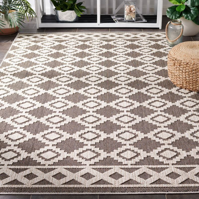 Tapis d'intérieur / extérieur à motif géométrique Global Performance, Rectangle 5 pi 3 po x 7 pi 6 po