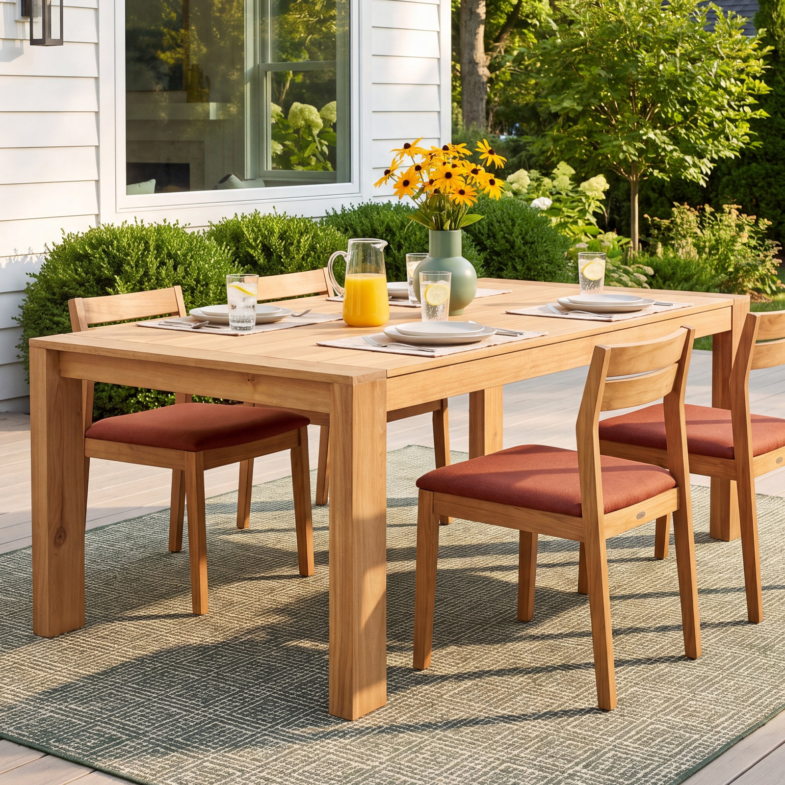 Callen 82" Eucalyptus Patio Dining Table
