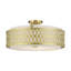 Abat-jour rigide en tissu 4 lumières semi-encastré or doux 4 lumières-892143599