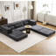 Canapé 3 places Mahjong surdimensionné avec sectionnel modulaire convertible, tissu polaire circulaire, aucun assemblage requis, mousse à mémoire de forme haute densité, oreillers pour une ambiance relaxante, matelas de sol à compression, modulaire sans os à monter soi-même.-202129056-202129246