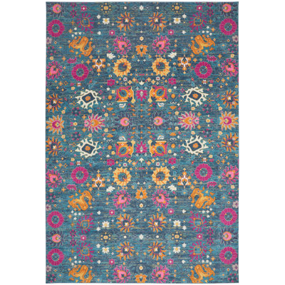 Tapis bleu denim Justien