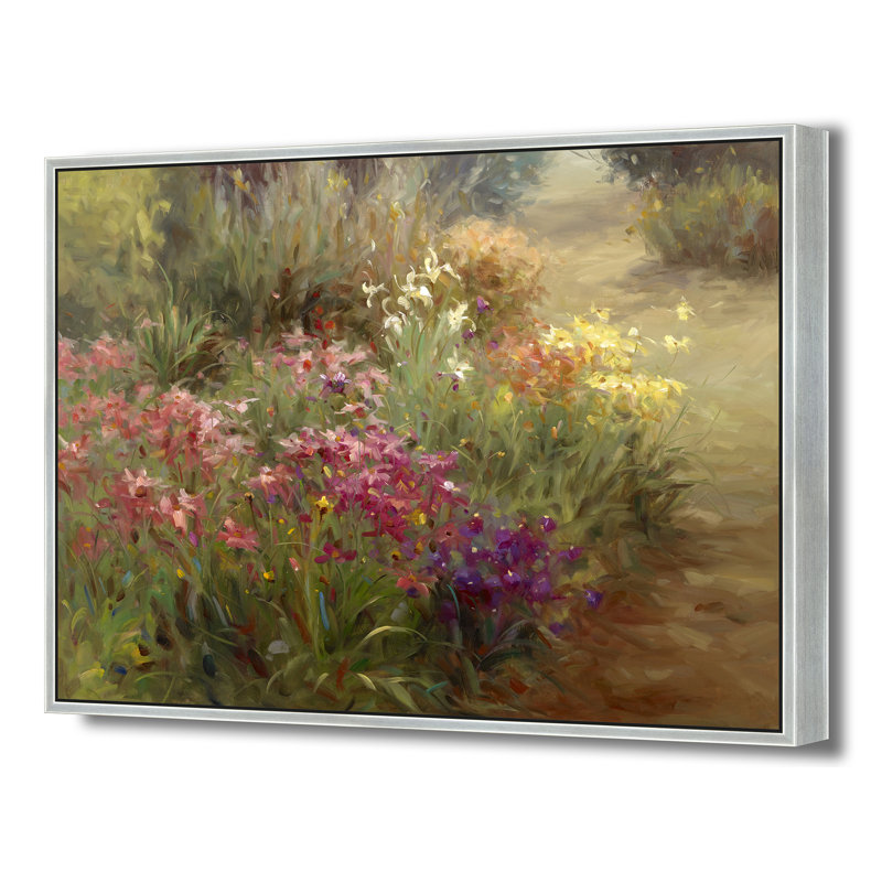 «Sonate de jardin en fleurs», H 32 po x l 42 po, Argent argent