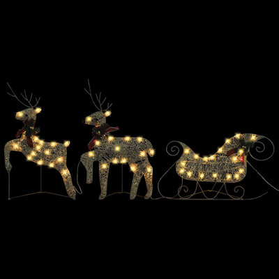 Reindeer and Sleigh Christmas Decoration with LEDs Christmas Lighting