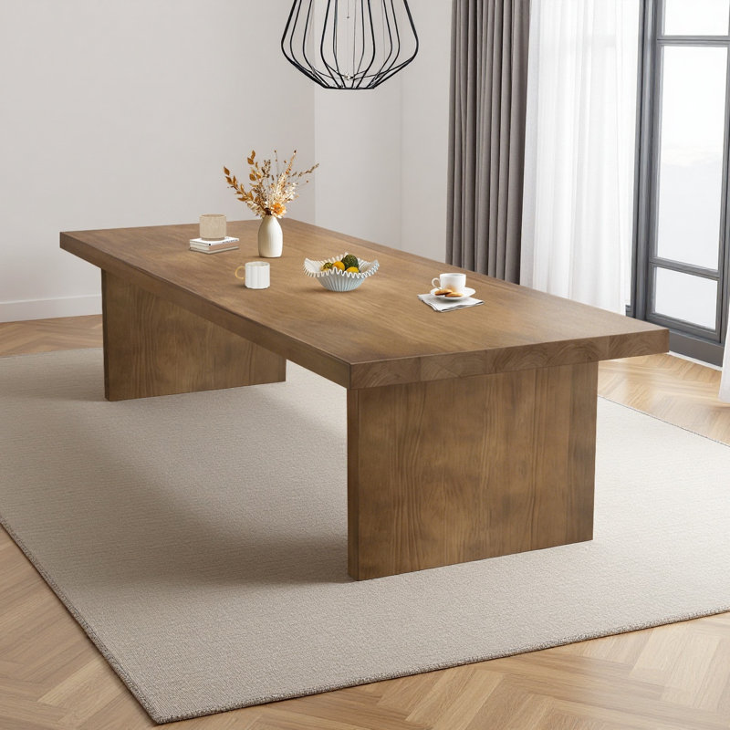 Modern Rustic Solid Wood Rectangular Dining Table, 29.53"H x 94.5"L x 39.37"W