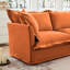 Chenille 2 orange avec coussin rembourré, housse amovible, confortable pour les espaces de vie minuscules, housse en chenille moderne à coutures subtiles et élégante, rembourrage profond de haute qualité,