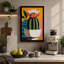 Cactus in Bloom Modern 1 Piece Wrapped Canvas Wall Art-136731623-136731624