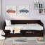 Lit simple en bois avec lit gigogne et deux tiroirs de rangement-2030312562