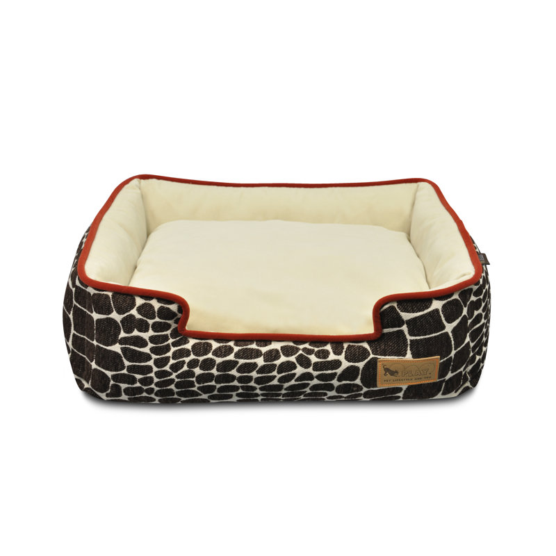 Lit pour animaux Kalahari, Girafe brune / sangria, Très grand (l 44 po x P 37 po x H 10 po)