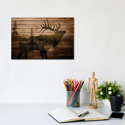 Elk Woods II - Giclée sur toile tendue avec châssis