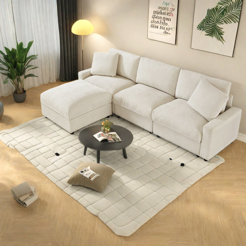 Canapés modulaires peu encombrants avec rangement, polyester de qualité, moderne pour la maison