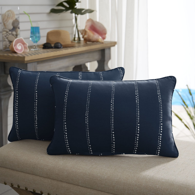 Housse de coussin d'extérieur Mason II, 12 po x 18 po, Marine