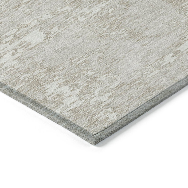 Tapis intérieur lavable abstrait ivoire et blanc cassé 9 pi x 12 pi