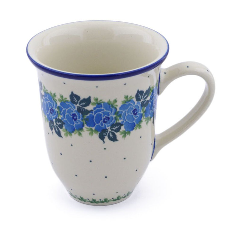 17 oz. Grande tasse en grès - rose bleue