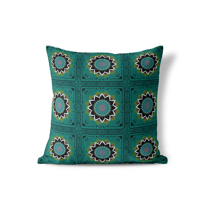 Housse et insert de coussin carré en polyester intérieur / extérieur, 26 po x 26 po, Vert