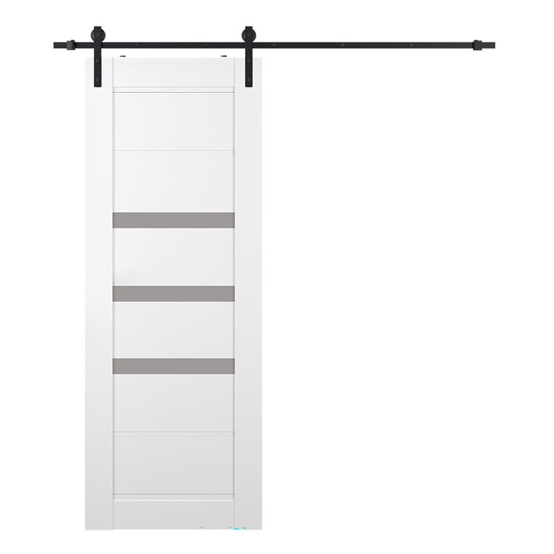 Rita Solid Manufactured Wood Panelled Prefinished Barn Door, 23.875" x 79.37"